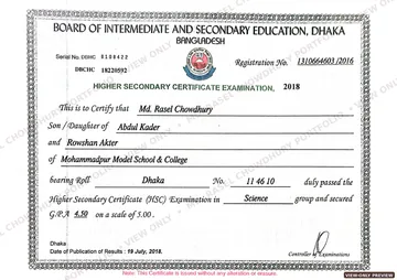 Watermarked preview of Higher Secondary Certificate — Science