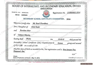 Watermarked preview of Secondary School Certificate — Science