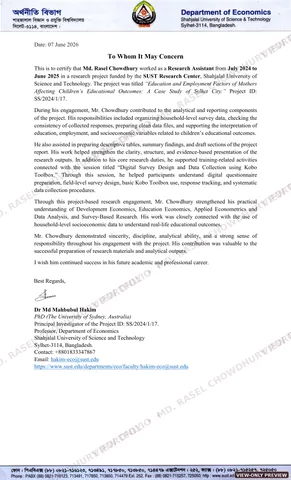 Watermarked preview of Research Assistant Experience — SUST Research Center