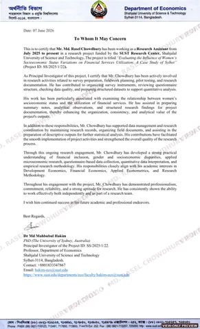 Watermarked preview of Research Assistant Experience — SUST Research Center